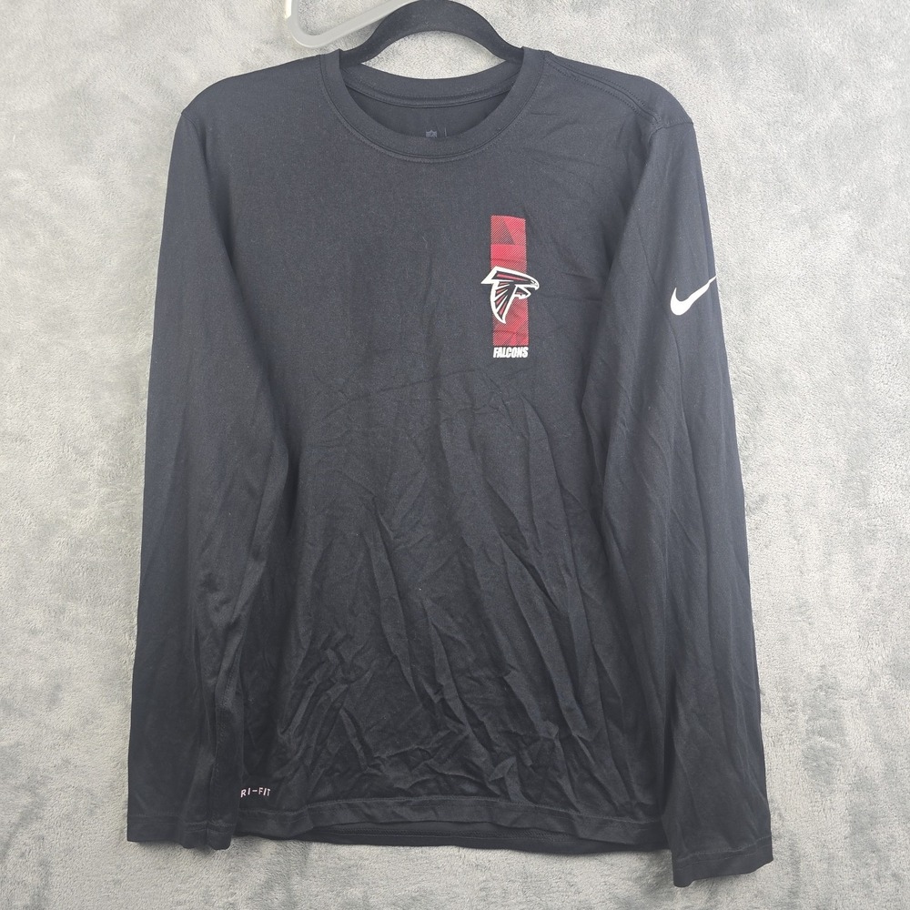 Nike‎ Atlanta Falcons Shirt Mens Medium Black NFL On Field Long Sleeve Dri Fit